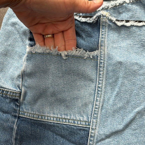 BDG Urban Outfitters Patchwork Denim Wrap Skirt Size Small - Picture 6 of 8